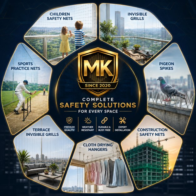 MK Invisible Grills - complete safety solutions for balconies, terraces, sports and more