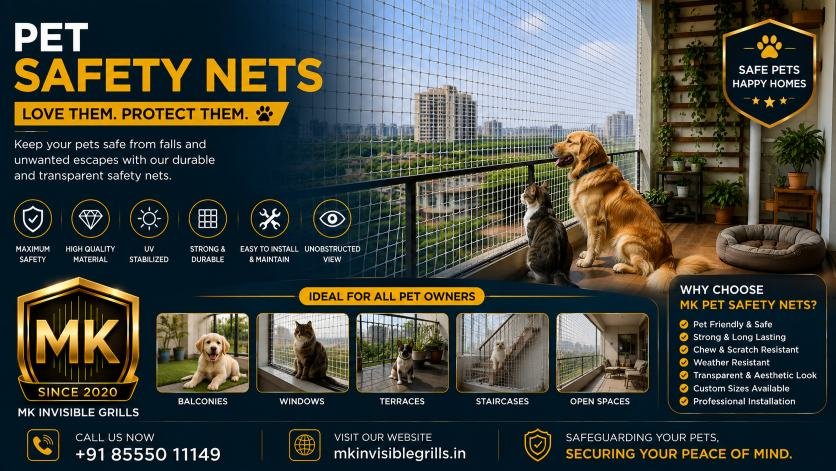 Pet Safety Nets installation by MK Invisible Grills